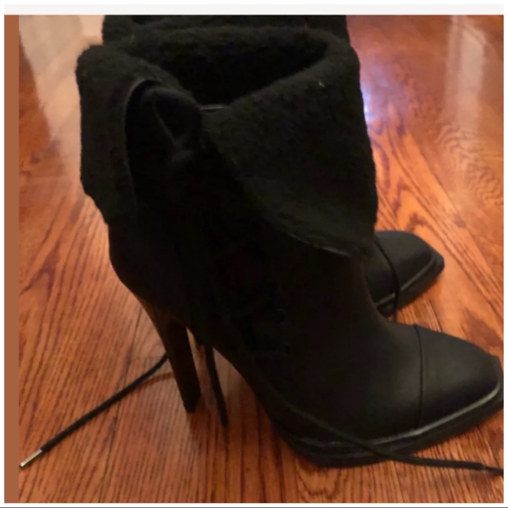 GX Black 'Tribe' Foldover Cuff Boots Size 8